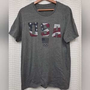 Gray USA Graphic Men's L 100% Cotton. Distresses T-Shirt